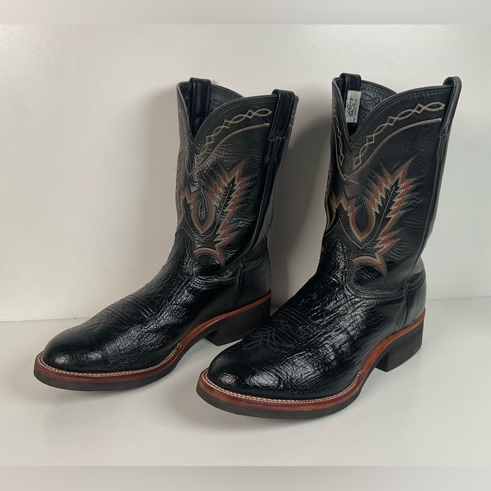 Larry Mahan Smooth Ostrich Roper Boots | Exotic | Crepe Sole | Men’s 13 D